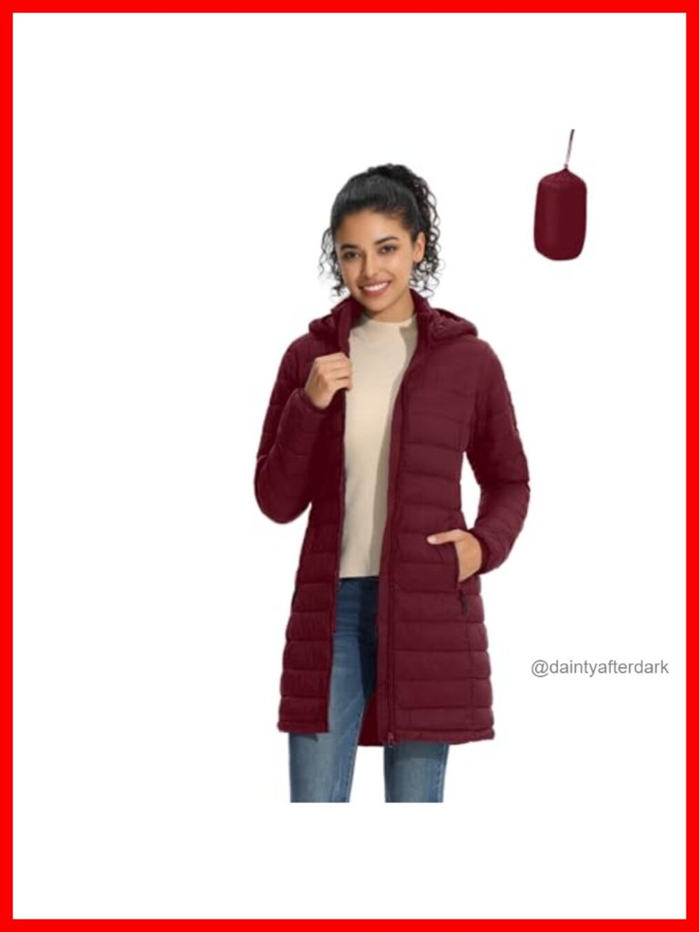 Women's Packable Puffer Coat Lightweight Water-Resistant Detachable Hood